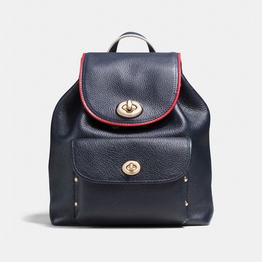 MINI TURNLOCK RUCKSACK - LIGHT GOLD/NAVY - COACH F37789