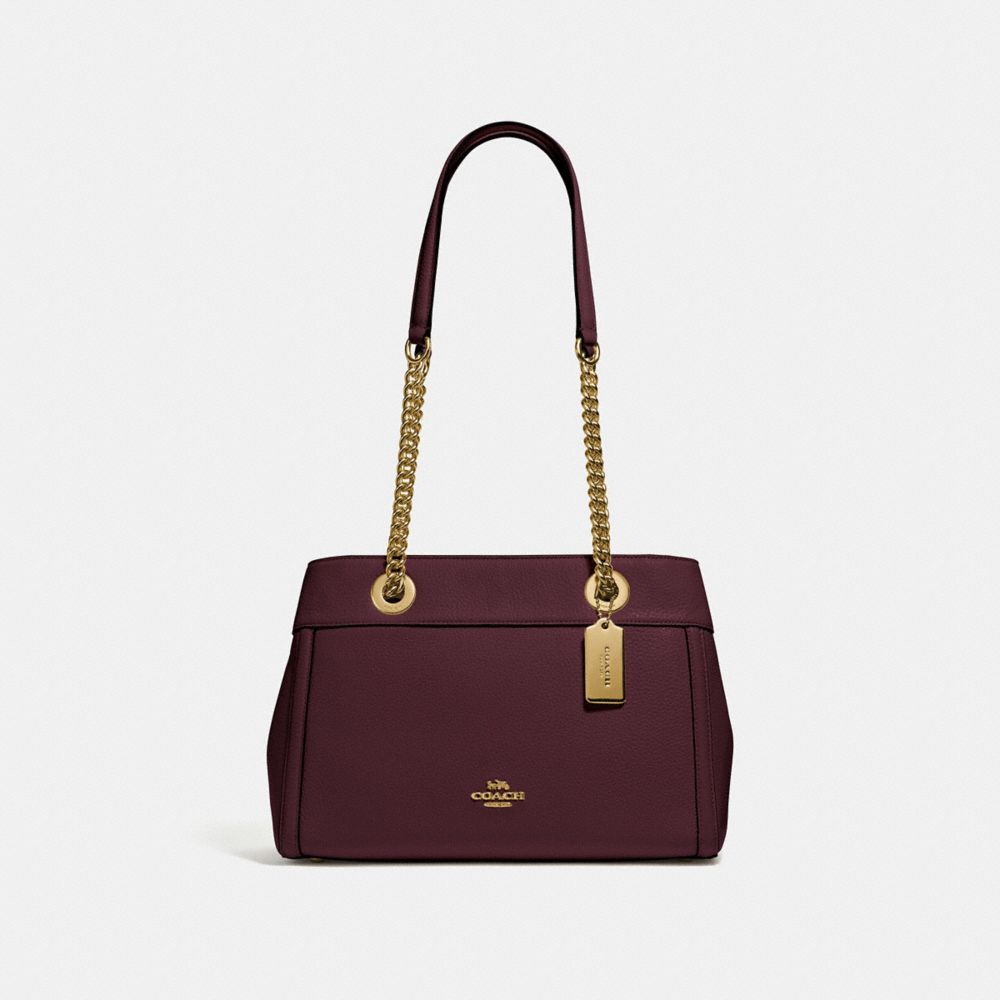 COACH F37796 BROOKE CHAIN CARRYALL RASPBERRY/LIGHT GOLD