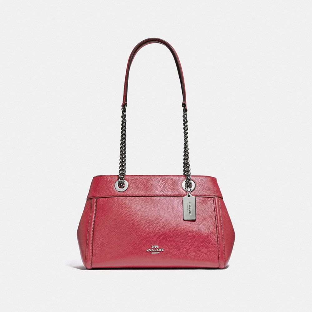 COACH F37796 Brooke Chain Carryall WASHED RED/SILVER