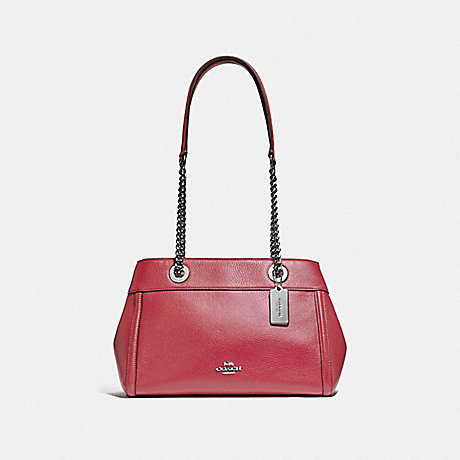 COACH F37796 BROOKE CHAIN CARRYALL WASHED-RED/SILVER