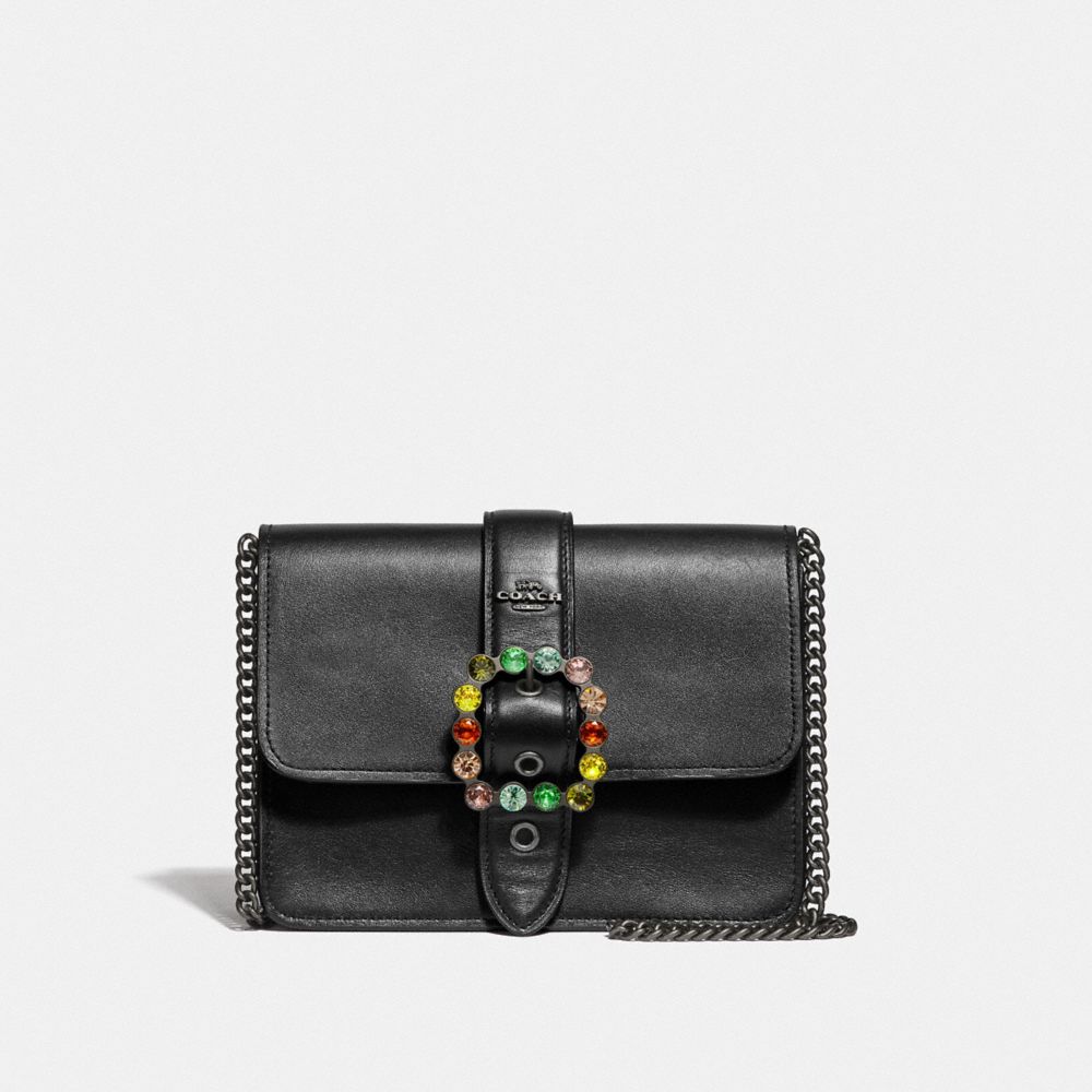 BOWERY CROSSBODY WITH JEWEL BUCKLE - BLACK/BLACK ANTIQUE NICKEL - COACH F37798