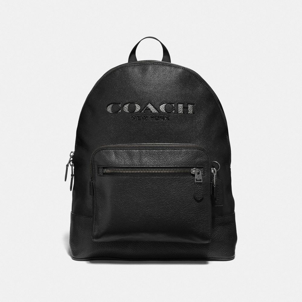 COACH F37802 West Backpack With Coach Cut Out BLACK MULTI/BLACK ANTIQUE NICKEL