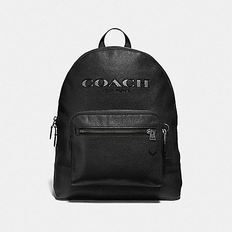 COACH F37802 WEST BACKPACK WITH COACH CUT OUT BLACK MULTI/BLACK ANTIQUE NICKEL
