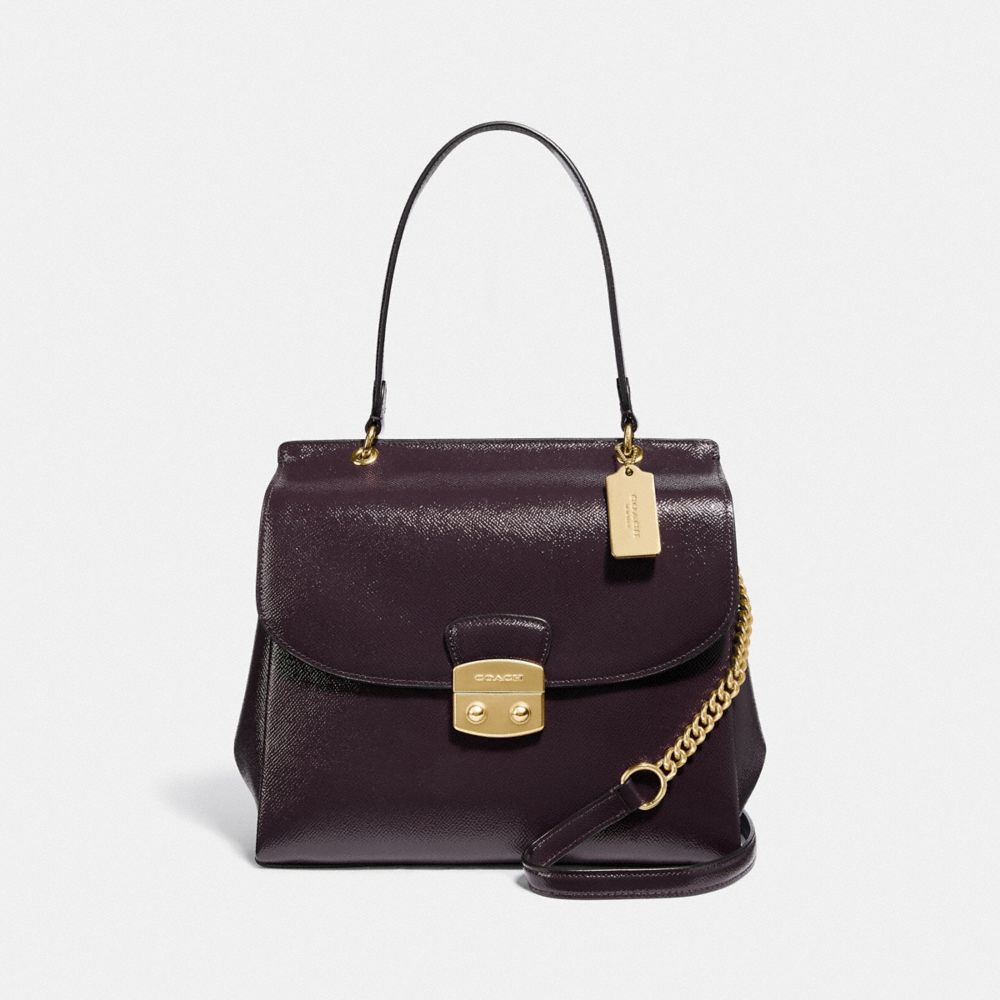 COACH AVARY FLAP CARRYALL - OXBLOOD 1/LIGHT GOLD - F37834