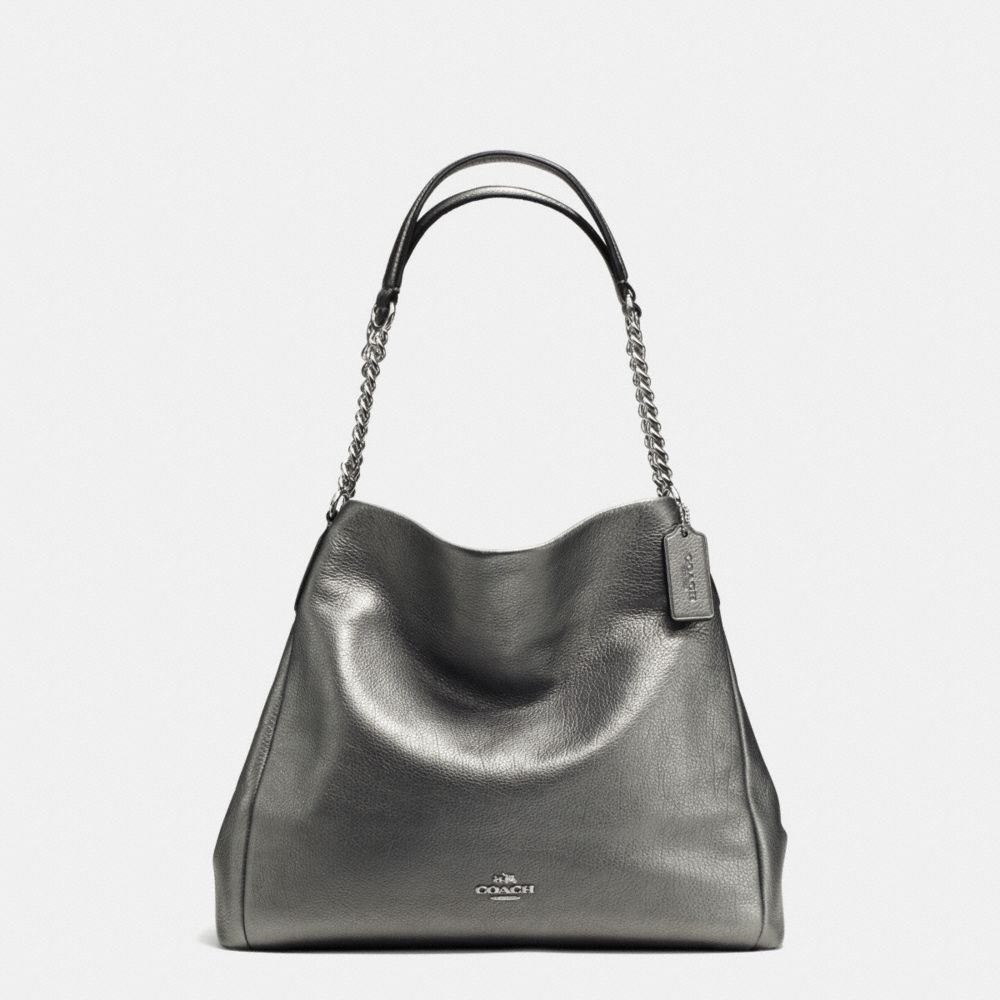 COACH F37856 - PHOEBE CHAIN SHOULDER BAG IN GRAIN LEATHER - SILVER ...