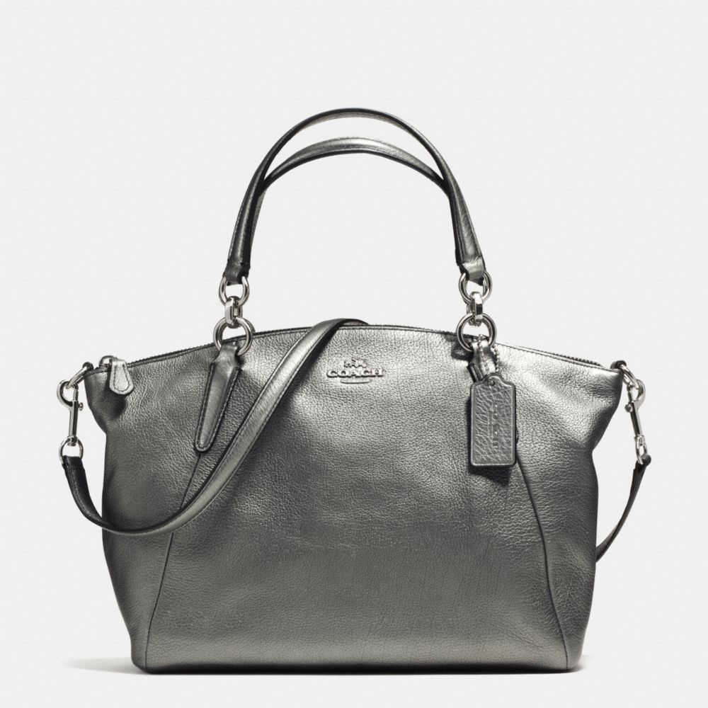 SMALL KELSEY SATCHEL IN GRAIN LEATHER - f37857 - SILVER/GUNMETAL