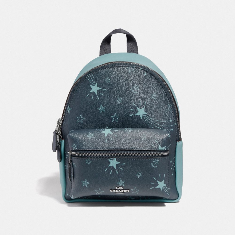 COACH F37870 MINI CHARLIE BACKPACK WITH SHOOTING STARS PRINT NAVY/CLOUD MULTI/SILVER