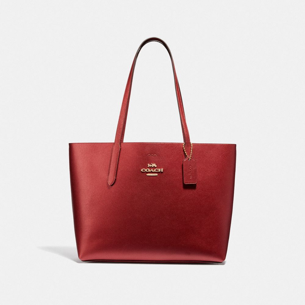 AVENUE TOTE - F37871 - METALLIC CURRANT/OXBLOOD 1/LIGHT GOLD