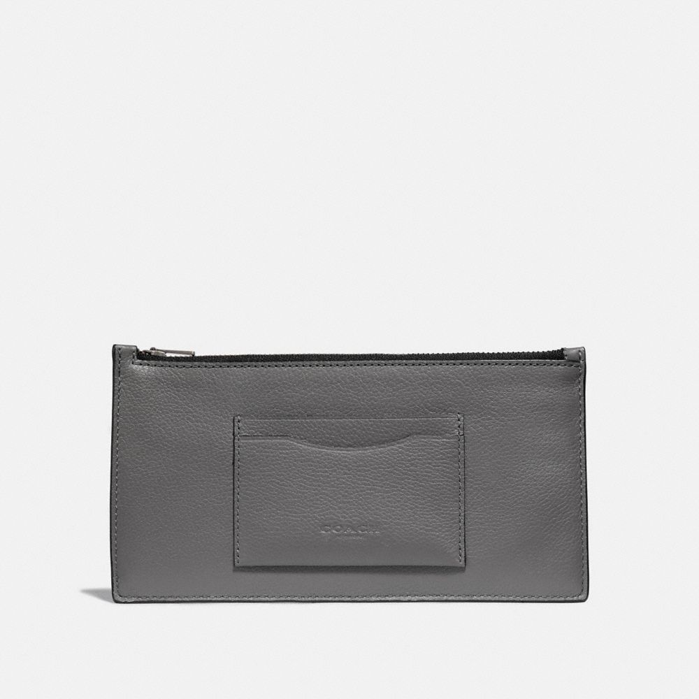 COACH F37892 ZIP PHONE WALLET HEATHER-GREY/BLACK-ANTIQUE-NICKEL