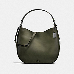 COACH F37905 - COACH NOMAD HOBO IN BURNISHED GLOVETANNED LEATHER DARK GUNMETAL/SURPLUS