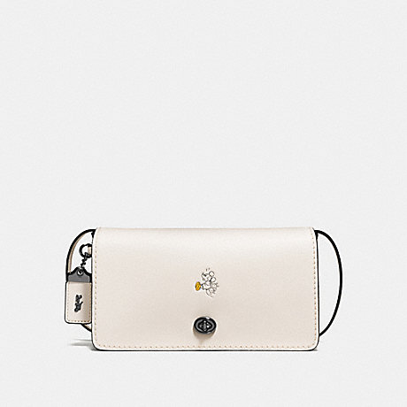 MICKEY DINKY IN GLOVETANNED LEATHER - COACH F37932 - DARK GUNMETAL/CHALK