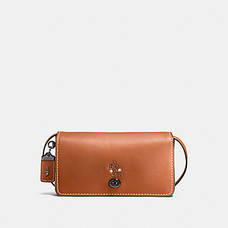 COACH F37932 MICKEY DINKY IN GLOVETANNED LEATHER DK/1941-SADDLE