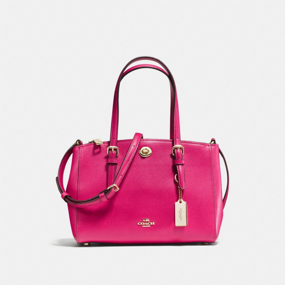 COACH F37937 - TURNLOCK CARRYALL 26 IN CROSSGRAIN LEATHER LIGHT GOLD/CERISE