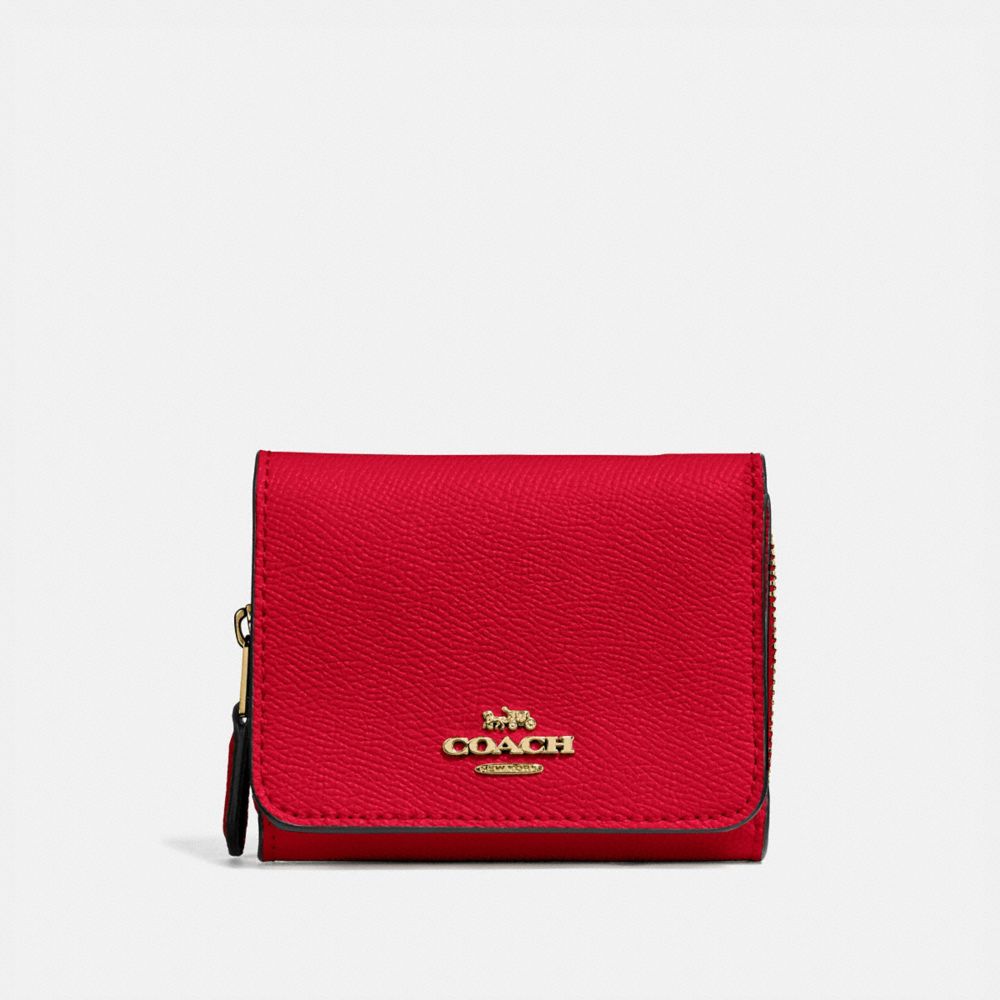 COACH SMALL TRIFOLD WALLET - IM/BRIGHT RED - F37968