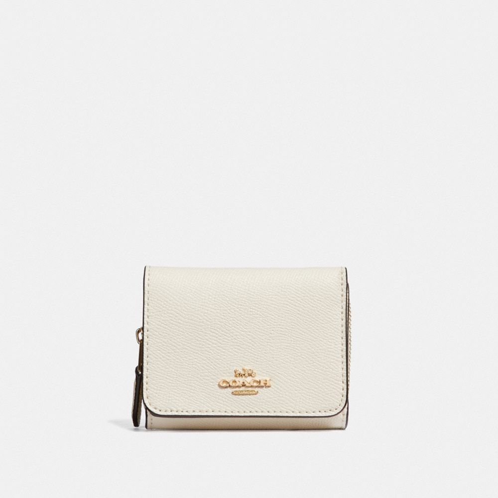 COACH F37968 - SMALL TRIFOLD WALLET CHALK/LIGHT GOLD