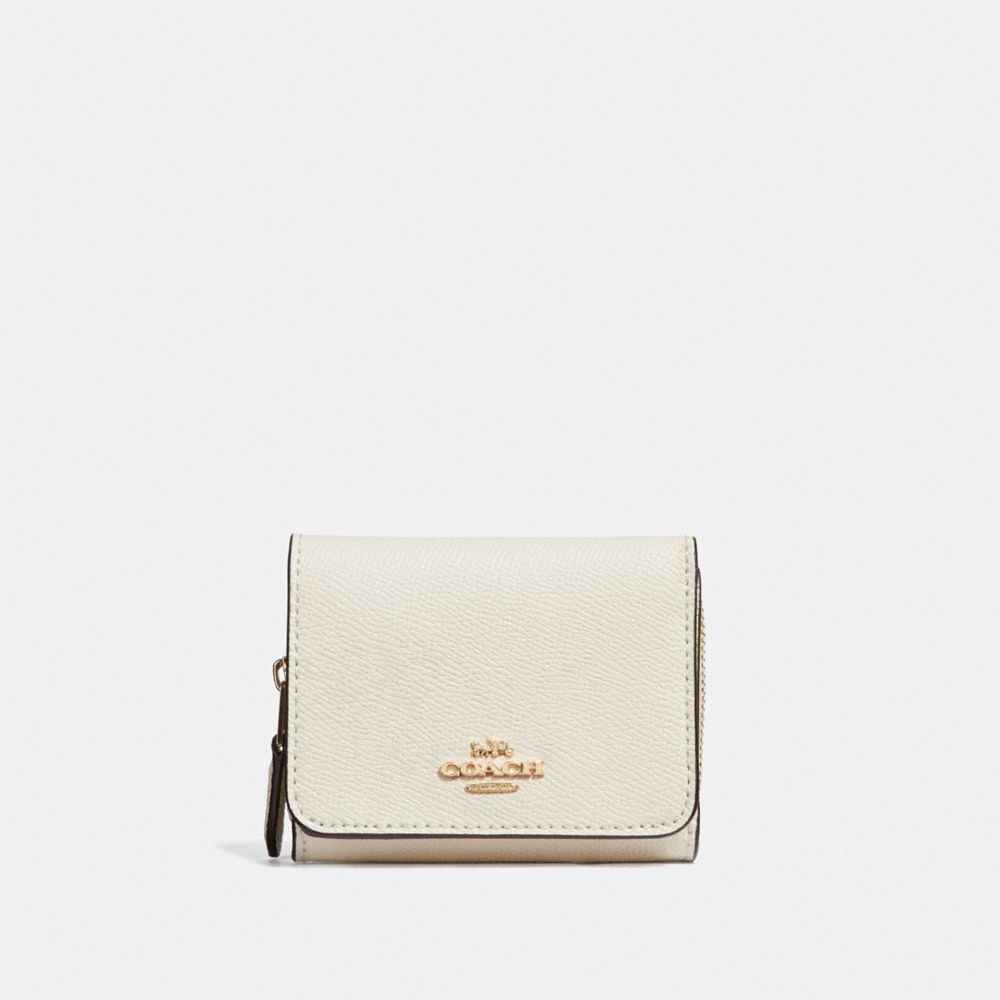 COACH F37968 Small Trifold Wallet CHALK/LIGHT GOLD