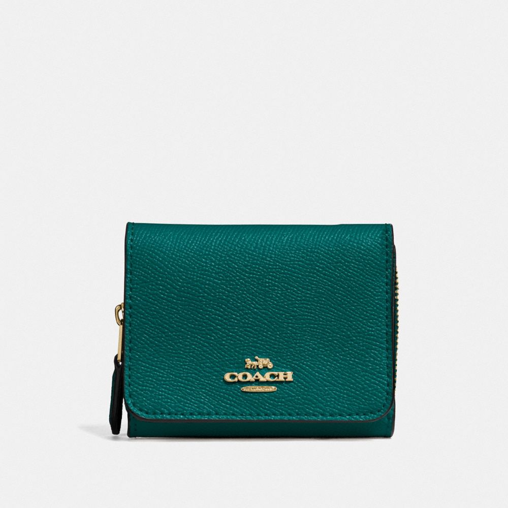 COACH F37968 Small Trifold Wallet IM/VIRIDIAN