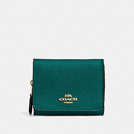 COACH SMALL TRIFOLD WALLET - IM/VIRIDIAN - F37968
