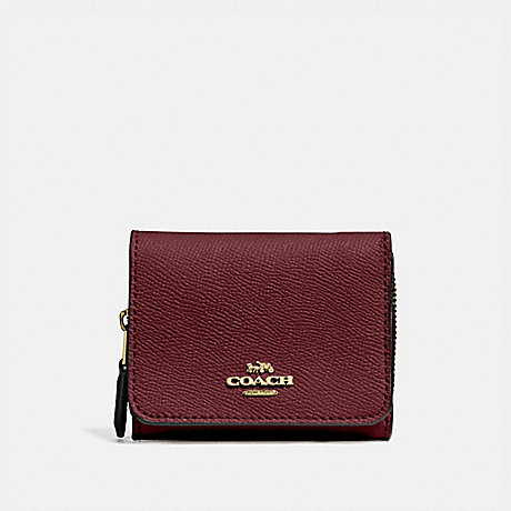 COACH SMALL TRIFOLD WALLET - IM/WINE - F37968