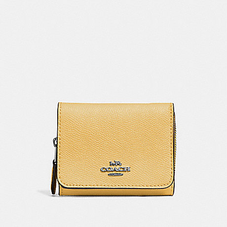 COACH SMALL TRIFOLD WALLET - SUNFLOWER/BLACK ANTIQUE NICKEL - F37968