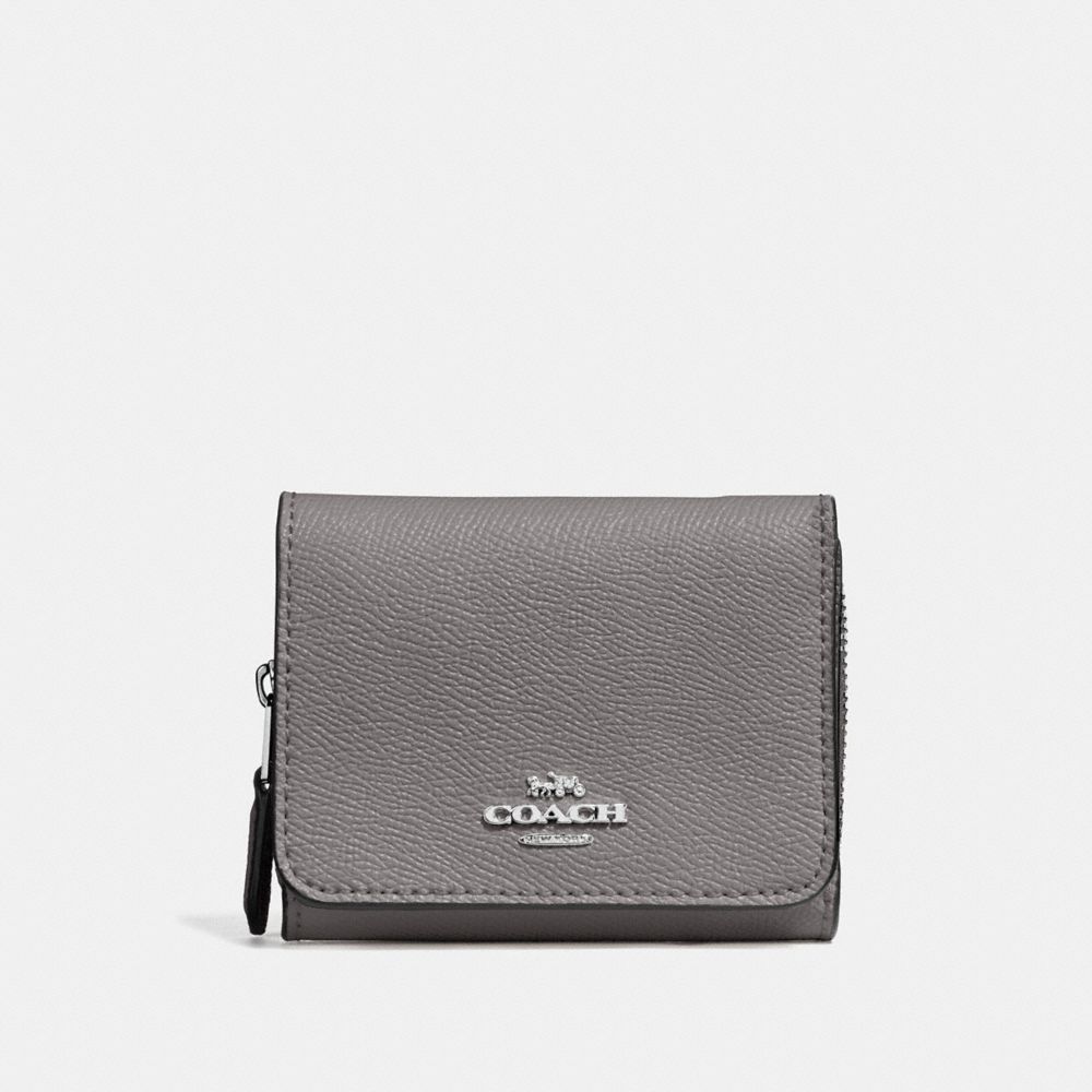 COACH F37968 Small Trifold Wallet HEATHER GREY/SILVER