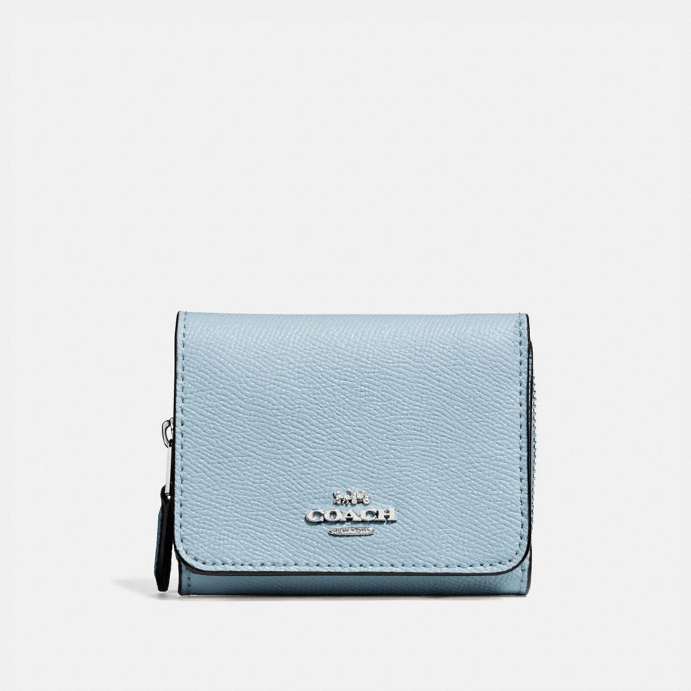 COACH F37968 Small Trifold Wallet SV/PALE BLUE