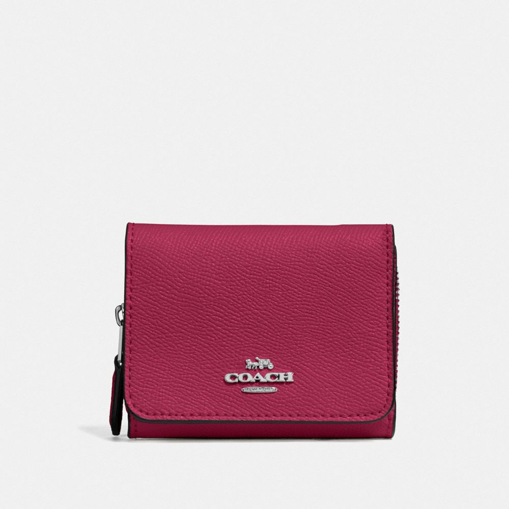 SMALL TRIFOLD WALLET - SV/DARK FUCHSIA - COACH F37968