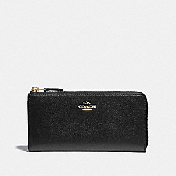 L-ZIP WALLET - F37985 - BLACK/IMITATION GOLD