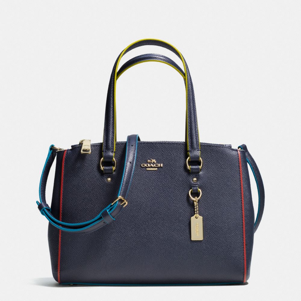 STANTON CARRYALL 26 IN EDGESTAIN LEATHER - f38001 - LIGHT GOLD/NAVY