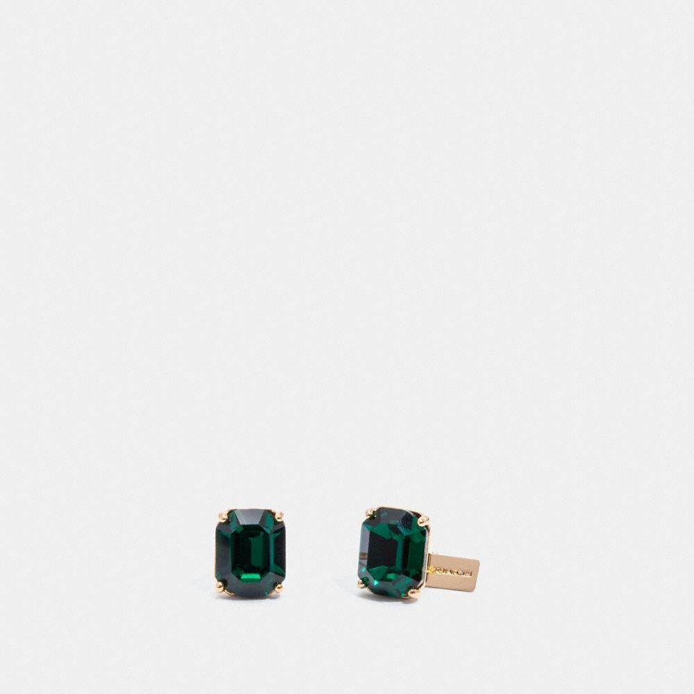 COACH EMERALD EARRINGS - GREEN/GOLD - F38036