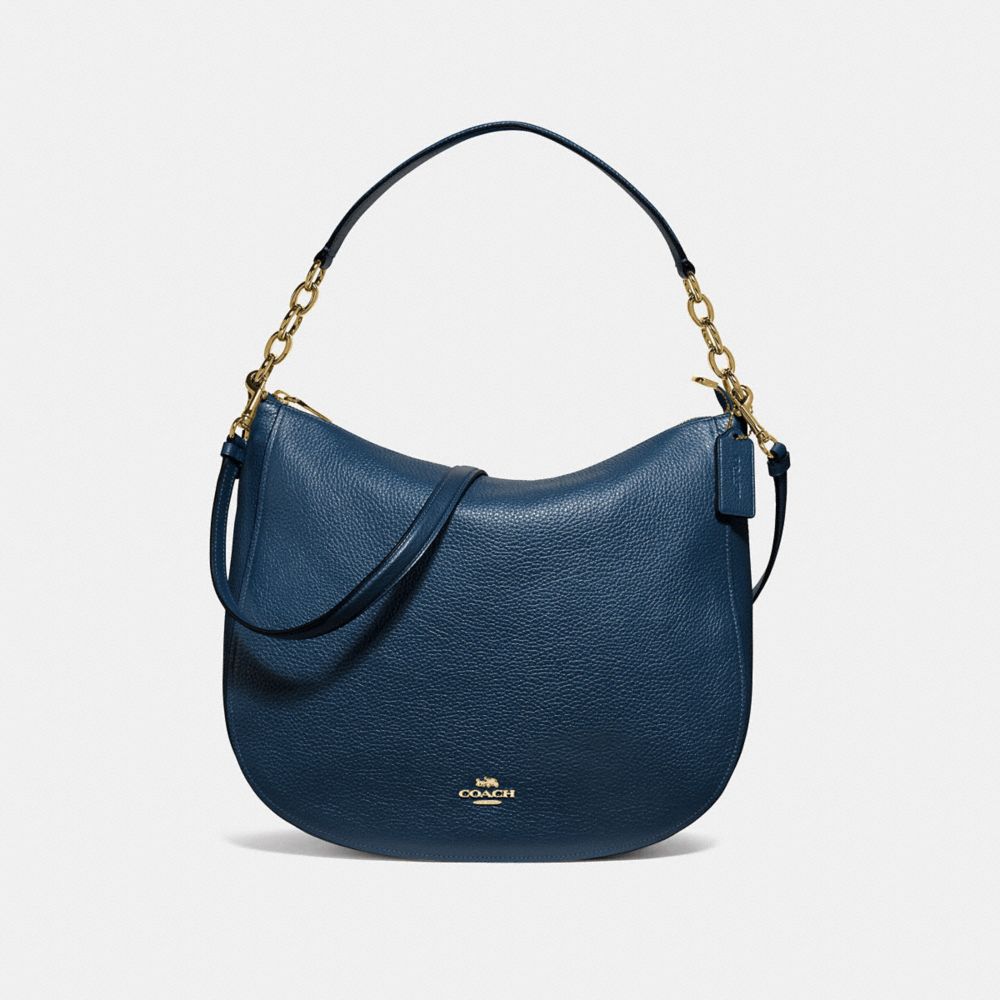 ELLE HOBO - METALLIC DENIM/IMITATION GOLD - COACH F38051