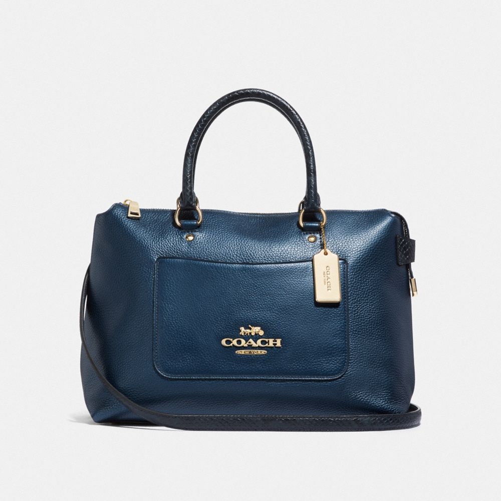 EMMA SATCHEL - F38054 - METALLIC DENIM/LIGHT GOLD