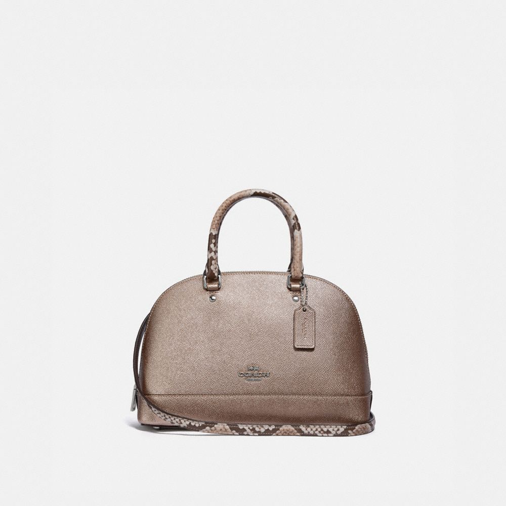 COACH MINI SIERRA SATCHEL - PLATINUM/SILVER - F38057