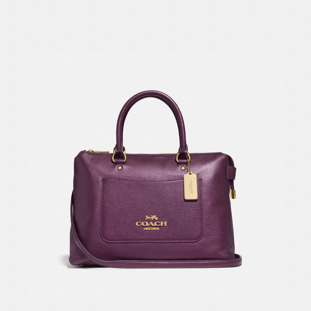 COACH F38058 Emma Satchel METALLIC RASPBERRY/LIGHT GOLD