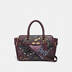 COACH F38061 - BLAKE CARRYALL 25 WITH LUCKY STAR PATCHWORK RASPBERRY MULTI/LIGHT GOLD