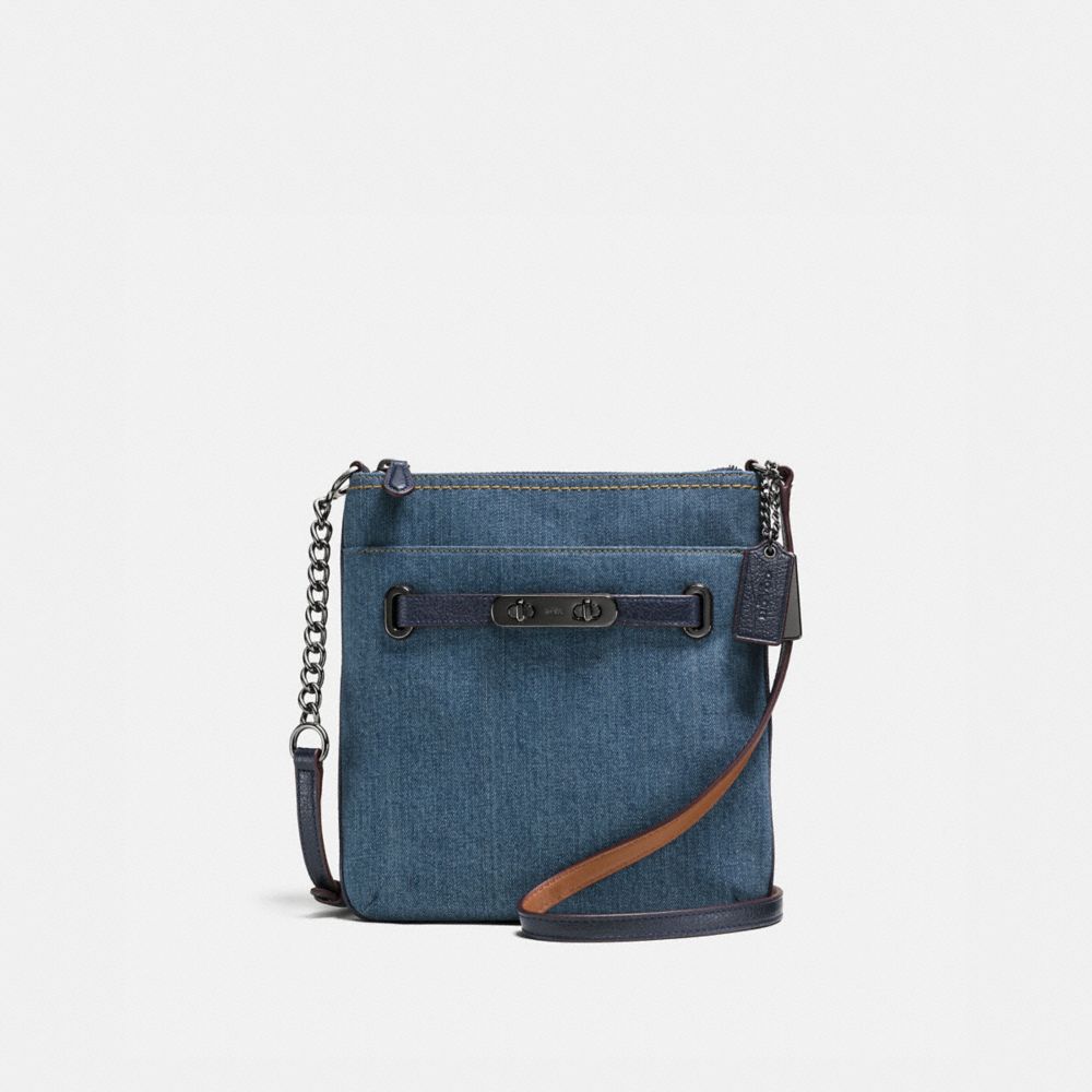 COACH F38076 COACH SWAGGER SWINGPACK DENIM/NAVY/DARK-GUNMETAL