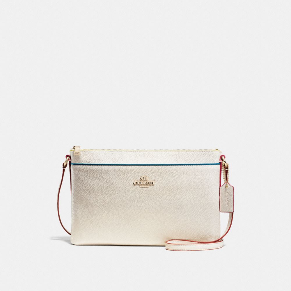 JOURNAL CROSSBODY WITH EDGESTAIN - f38079 - CHALK/LIGHT GOLD