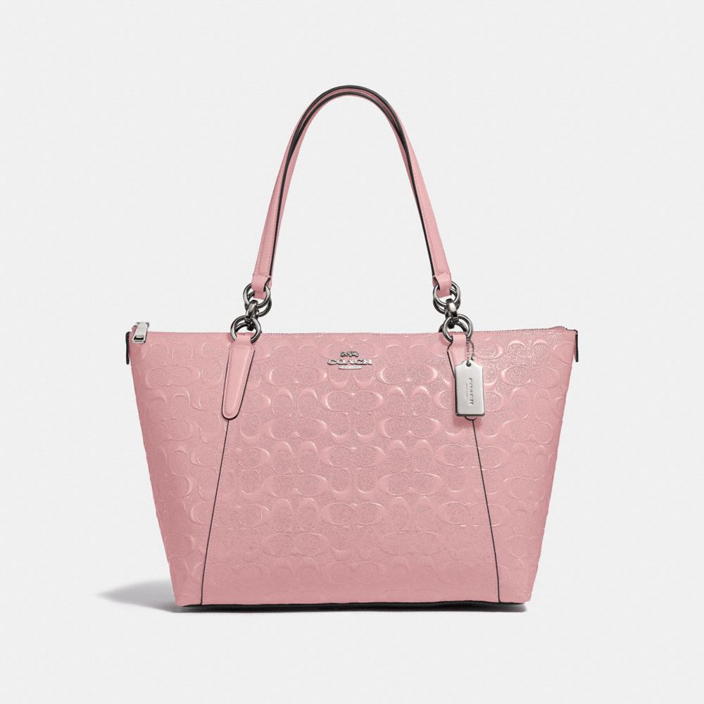 AVA TOTE IN SIGNATURE LEATHER - F38090 - PETAL/SILVER