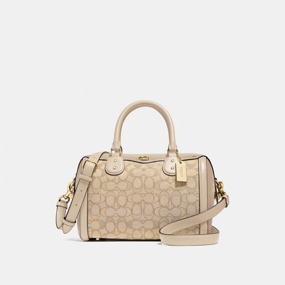 COACH F38112 IVIE BENNETT SATCHEL IN SIGNATURE JACQUARD LIGHT KHAKI/BEECHWOOD/LIGHT GOLD