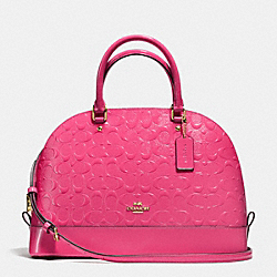 SIERRA SATCHEL IN DEBOSSED PATENT LEATHER - f38120 - IMITATION GOLD/DAHLIA