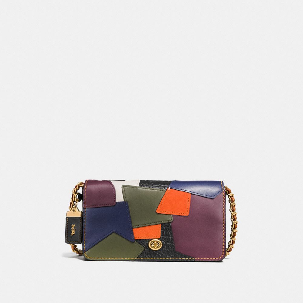 DINKY IN PATCHWORK GLOVETANNED LEATHER - OLD BRASS/BLACK MULTI - COACH F38179
