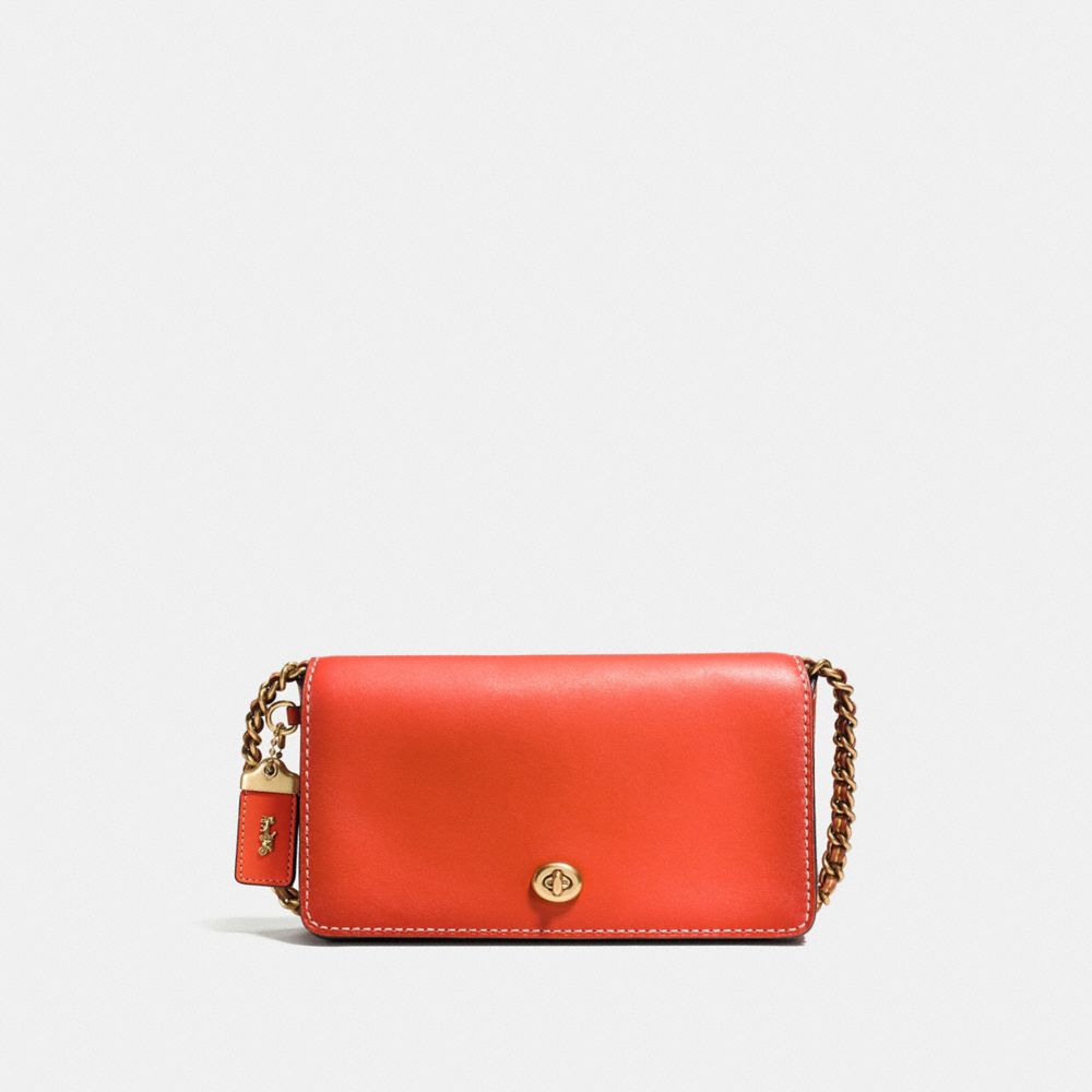 DINKY IN BURNISHED GLOVETANNED LEATHER - OLD BRASS/PEPPER - COACH F38185