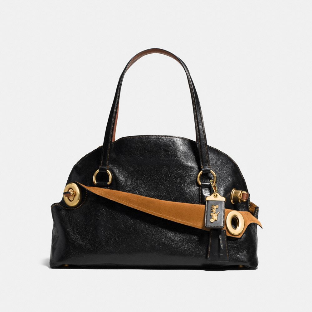OUTLAW SATCHEL 42 - COACH f38192 - BLACK/OLD BRASS