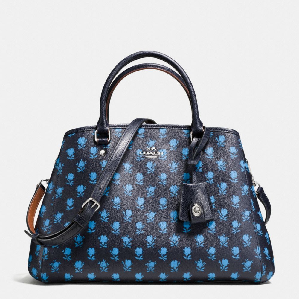 COACH SMALL MARGOT CARRYALL IN BADLANDS FLORAL PRINT COATED CANVAS - SILVER/MIDNIGHT MULTI - F38215