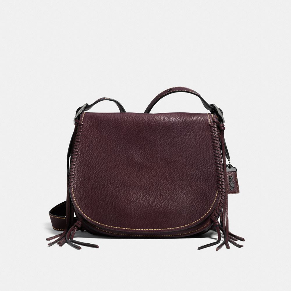 COACH F38219 SADDLE WITH WHIPLASH DETAIL OXBLOOD/DARK-GUNMETAL