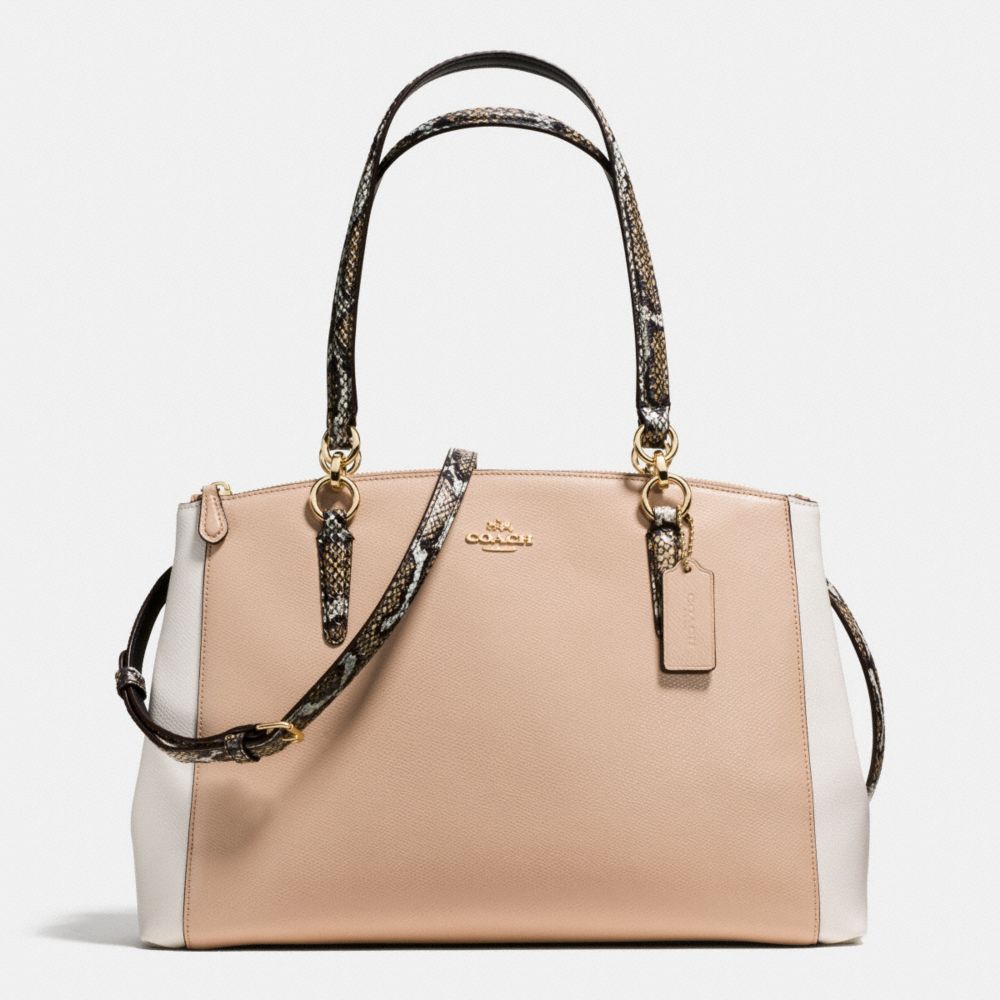 COACH F38249 - CHRISTIE CARRYALL IN CROSSGRAIN LEATHER WITH EXOTIC ...