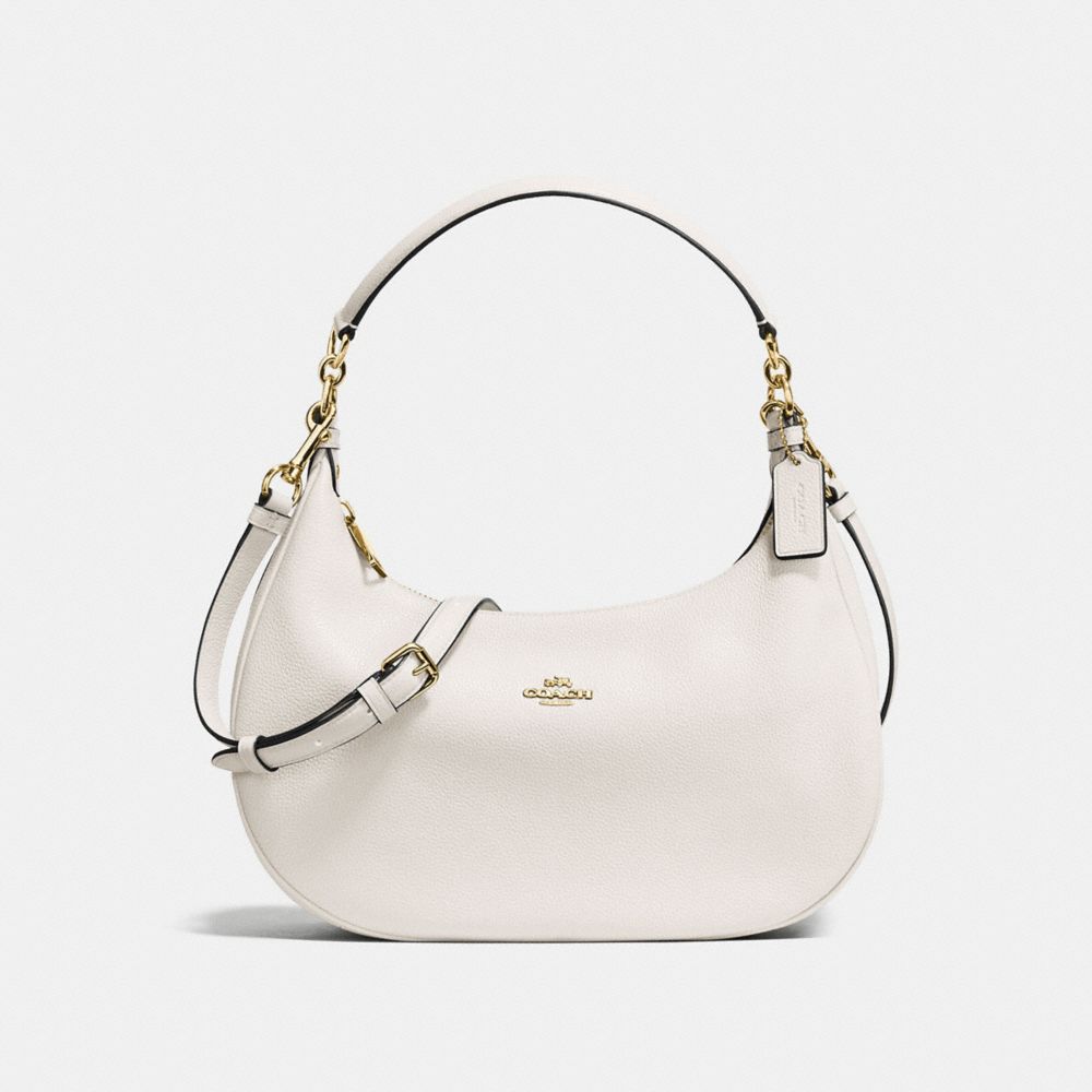 COACH F38250 Harley East/west Hobo In Pebble Leather IMITATION GOLD/CHALK
