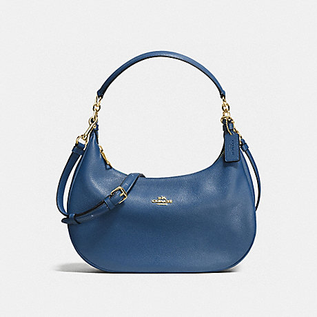 COACH HARLEY EAST/WEST HOBO IN PEBBLE LEATHER - IMITATION GOLD/MARINA - f38250