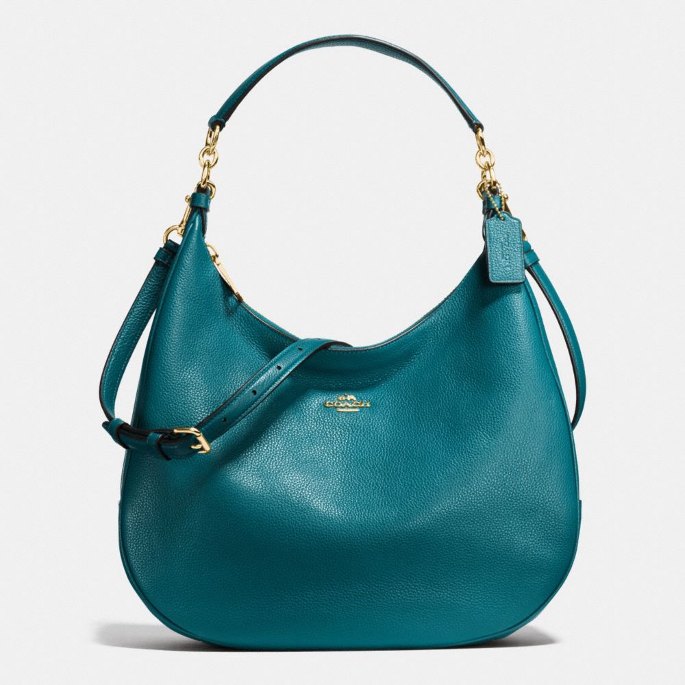 HARLEY HOBO IN PEBBLE LEATHER - f38259 - IMITATION GOLD/ATLANTIC