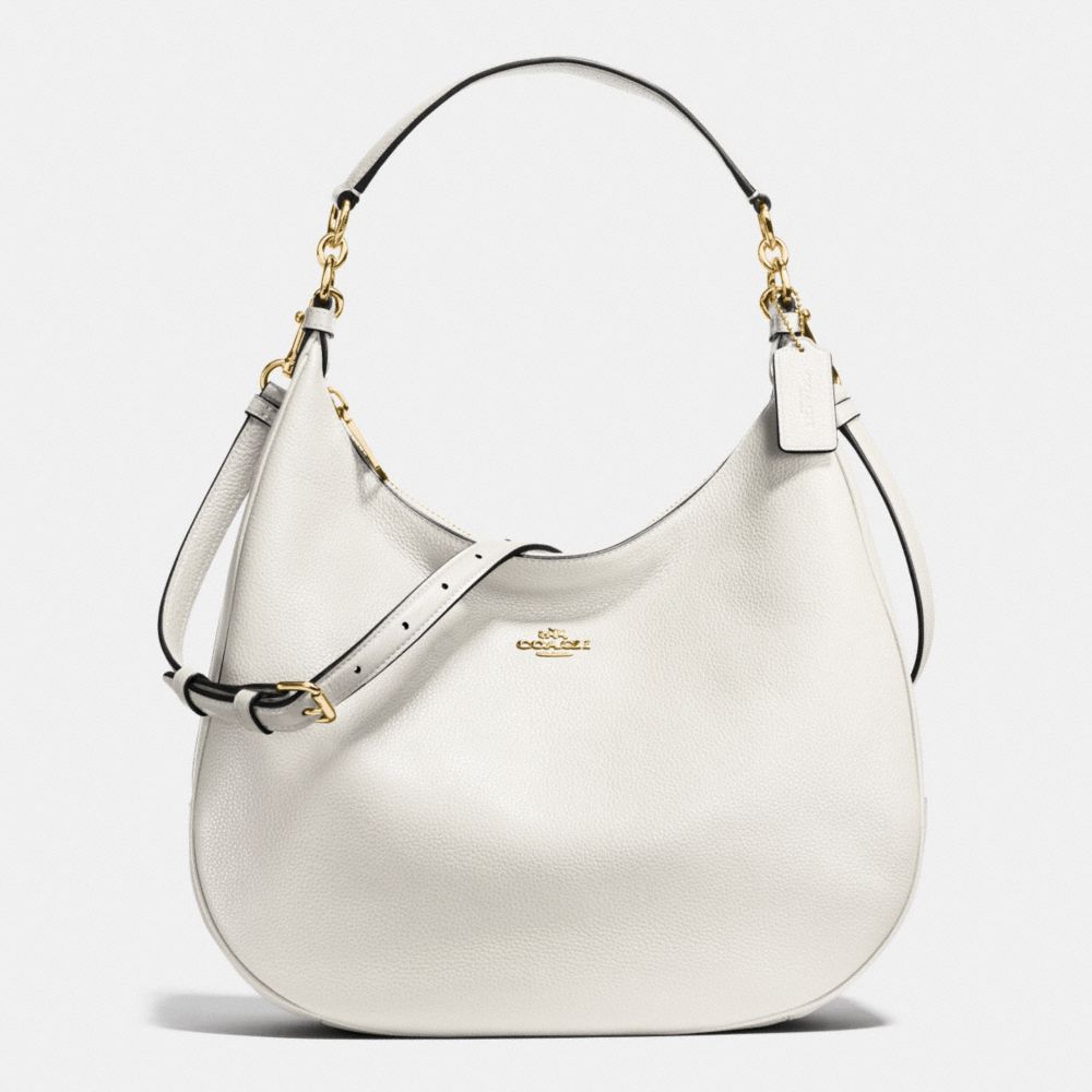 COACH F38259 Harley Hobo In Pebble Leather IMITATION GOLD/CHALK
